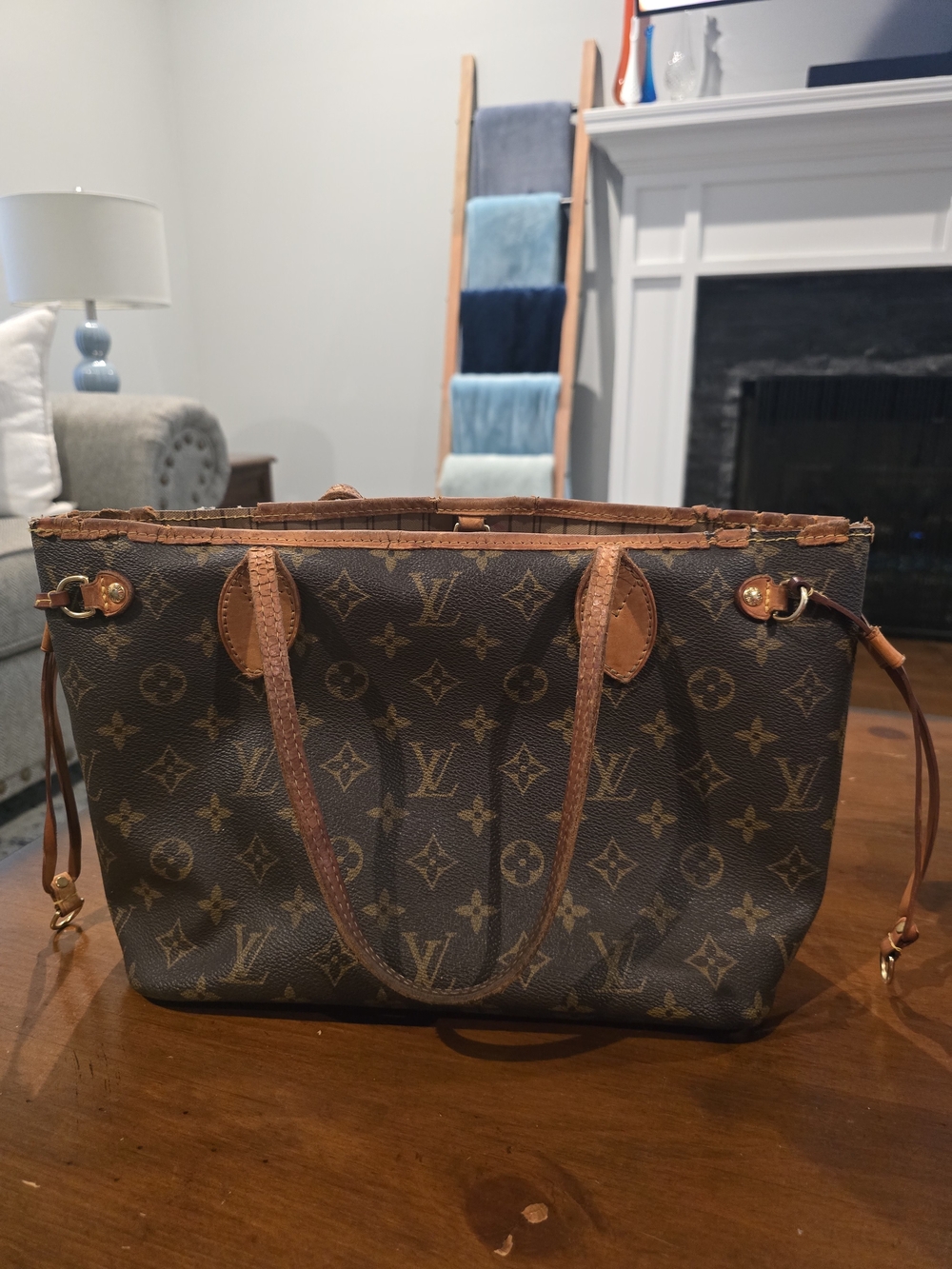 Authentic Louis Vuitton Brown Neverfull Monogram PM Tote Bag